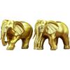 Aris & Juno Brass Elephant Statue Pair Feng Shui Decor – Symbol of Wealth, Strength & Good Luck, Figurines for Home Entrance, Living Room or