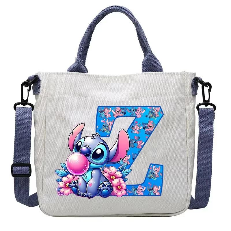 26 Letter Printed Student Canvas Bag Shoulder Bag Multi-Function Large Capacity Messenger Bag