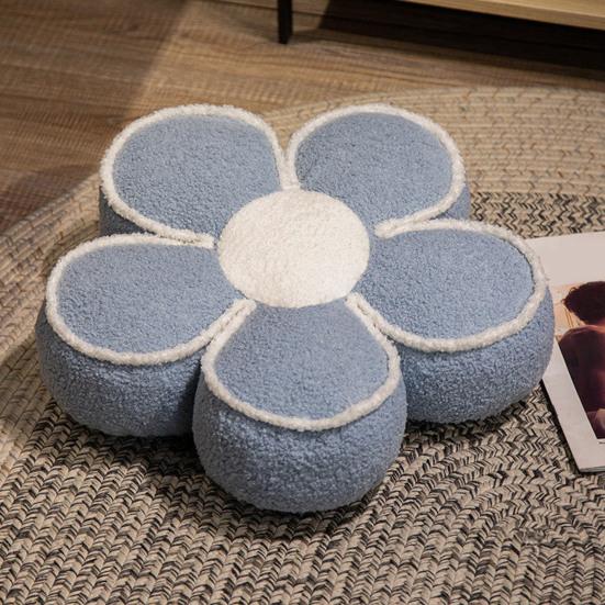 Flower Plush Pillow Soft Sofa Back Cushion Winter Warm Floor Cushion Hip & Waist Protective Stuffed Chair Seat Cushion Decorative