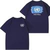 Trend United Nations Same Badge Custom Peacekeeping Rescue Suit Shortsleeved Tshirt Mens and Women Pure Summer Clothes Trend