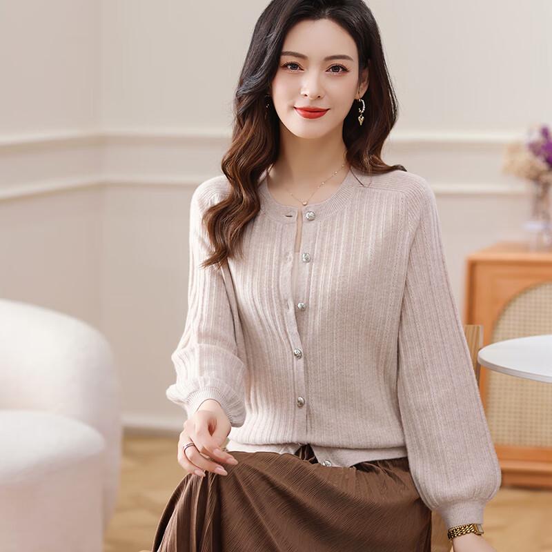 Women's 100% Pure Wool Long Sleeve Cardigan