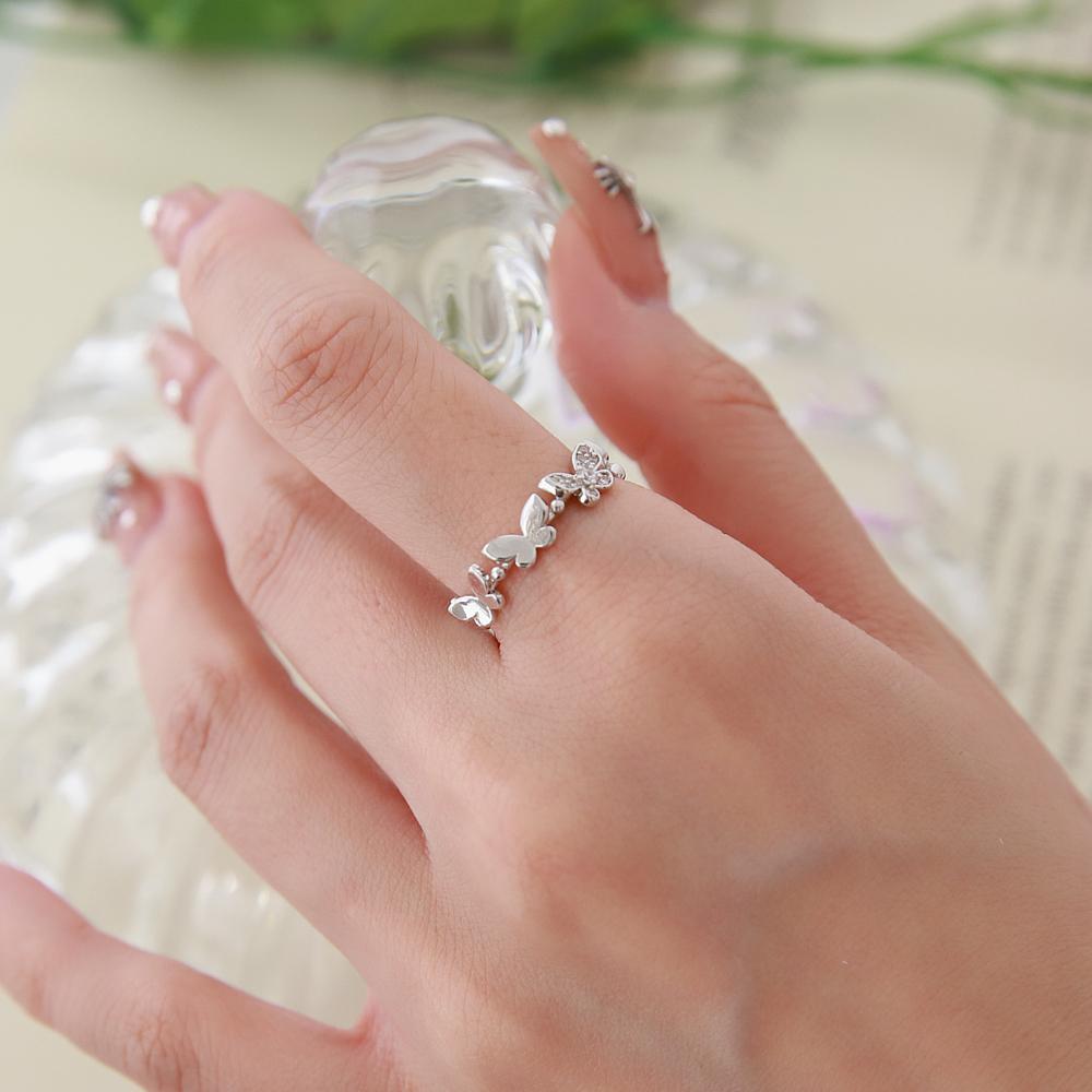 Monograph Butterfly Open Ring Mger0349 14K Gold Plated (White Gold)