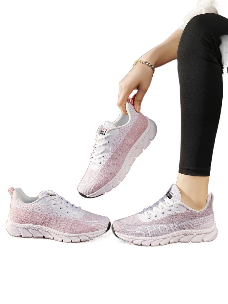 Running Shoes Large Size Women's Shoes Summer New Lightweight Breathable Sports Shoes Shock-absorbing Soft-soled Fly-woven Mesh Running Shoes