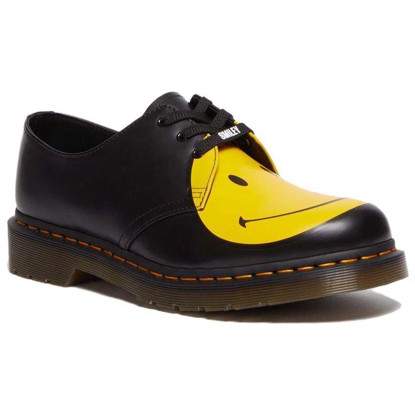 DR. Martens 1461 Leder Runde Zehenpartie Schnürschuhe Freizeitschuhe Damenschuhe Schwarz Gelb 31390005
