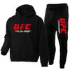 Trendiges Freizeit-Set, Europäisches und Amerikanisches MMA Sport UFC Pullover Sweatshirt, Herren Herbst/Winter Fleece-gefüttertes Sweatshirt und Jogginghose für Herren