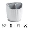 Rotating Utensil Holder Multiple Compartments Plastic Kitchen Counter Knife Chopstick Rack