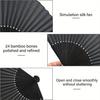 Hand Fan Black Foldable Hand Fan Black Pocket Fan Hand Folding Fan Chinese Fan for Summer Party Dancing Wedding Home Decorations