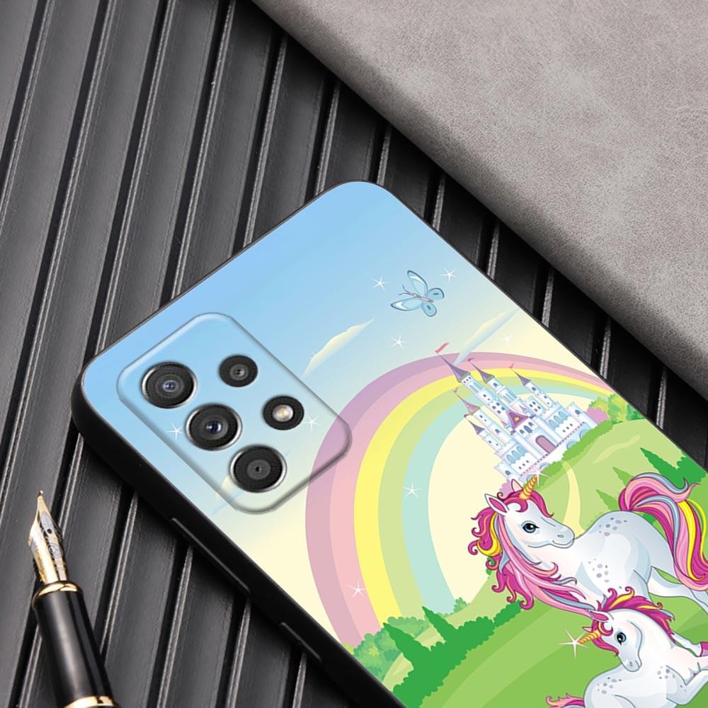 Cute Rainbow Unicorn Phone Case For Samsung Galaxy A57 A56 A37 A55 A36 5G A26 A54 A52 A35 A34 A25 A17 A16 A15 A07 A06 Soft Cover