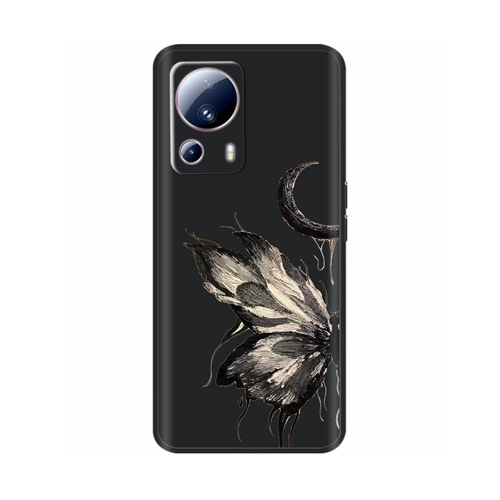 For Xiaomi 13 Lite Case For Xiaomi Mi 13 Lite 5G Flower Soft Liquid Silicone Cover For Xiaomi13lite Protection Back Cover Fundas