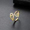Minimalist Star of David Open Ring Magen David Ring Wicca Amulet Hexagram Ring Adjustable Je Star Jewelry for Women & Men