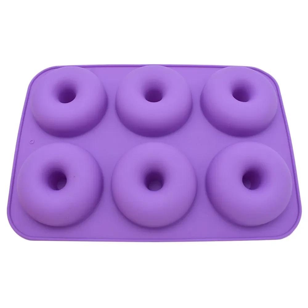 Silikon Donut Backform, Küchen Kuchenform, Leuchtend farbige Dekorationswerkzeuge, Mehrfarbiges Donut Backwerkzeug