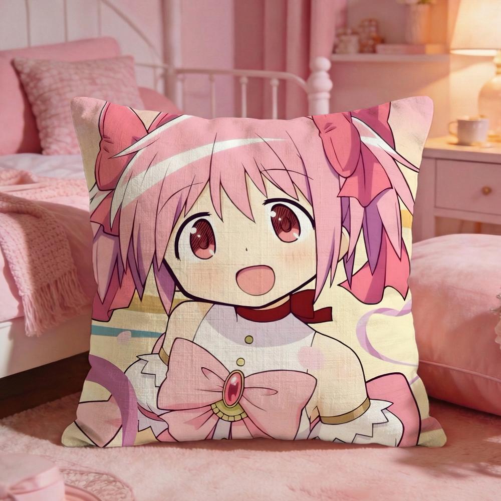 PPuella Magi Madoka MMagicas Cushion Cover Premium Comfort Reversible Pillow Cove -Two In One Design For Any Room & Car Interior