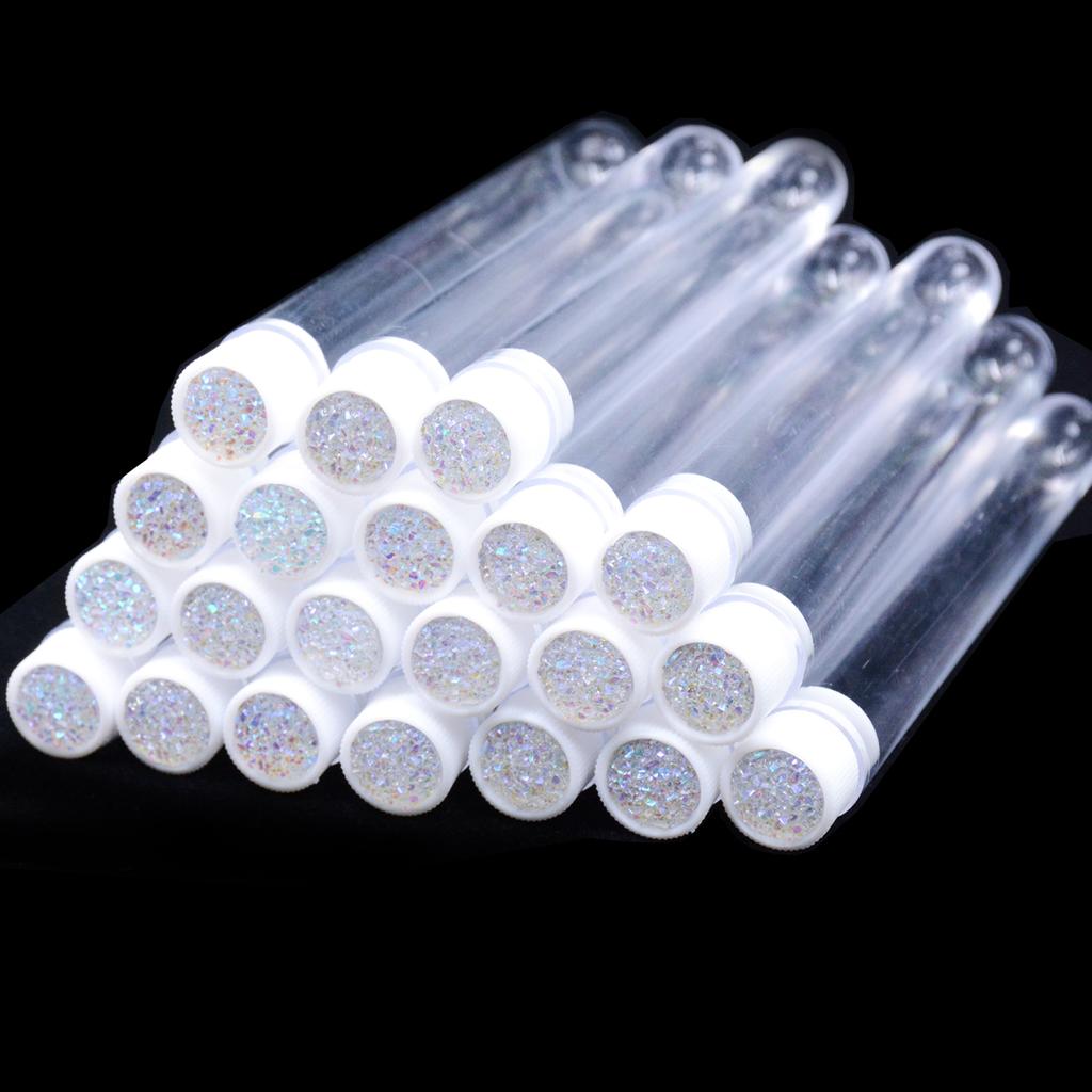 20pcs Empty Eyelash Brushes Tubes Reusable Eyelash Mascara Wand Container Sparkling  Lash Spoolies Combs Dust-proof Flask Case