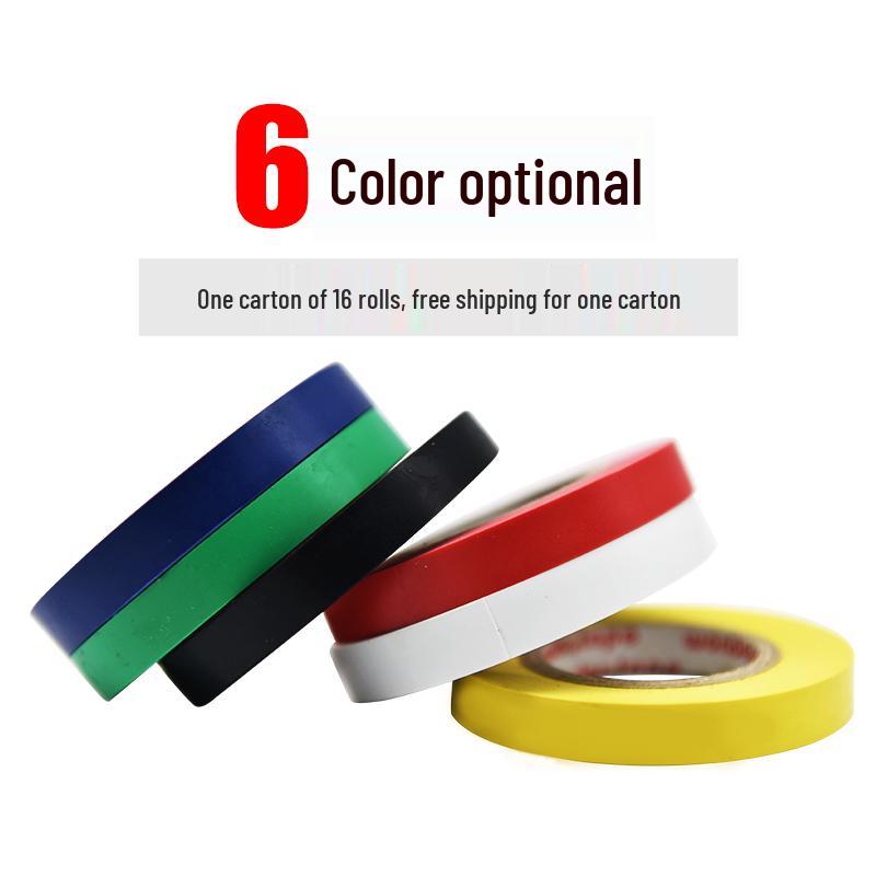 Waterproof Electrician's Insulating Tape, 15m, Wear-Resistant, Available in Red, Yellow, Blue, Green, Black, and White, Width Options: 10/30/50mm