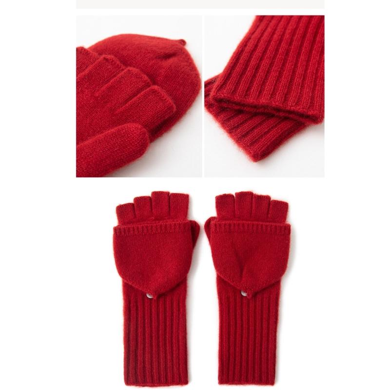 Half Finger Gloves For Men Women Cashmere Wool Blend Flip Cover Handwear For Smartphone Compatibility Winter Essential