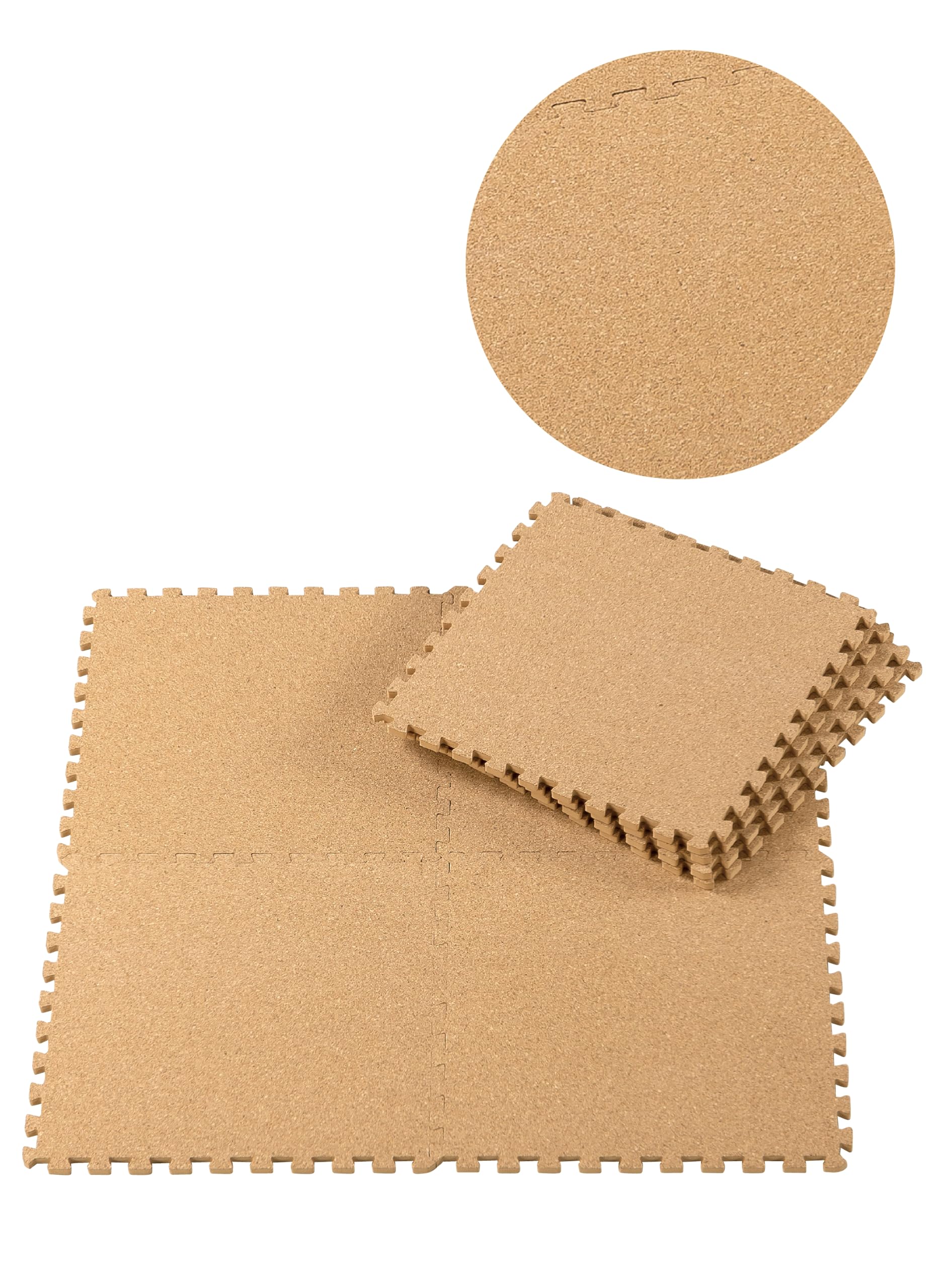 

CB JAPAN Joint Mats [Soundproofing and Shock Absorbing] Natural Cork Fine Grain, 30 x 30 cm, Set of 8, Soft Cork Mats