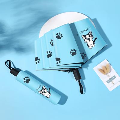 2023 Cartoon Cats Pattern Folding Umbrellas Rainy Children Umbrella Anti-UV Girls Boys Animal Cat Claw Umbrella Gift