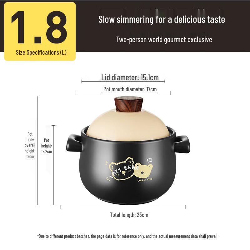 Chui Da Huang Lazy Bear Ceramic Stew Pot