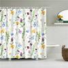 Flower Painting Printed Mildew Proof Polyester Shower Curtains Washable Waterproof Shower Curtains for Bathroom Home Decor