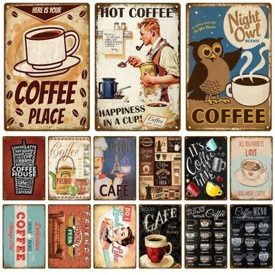 Vintage Metal Tin Sign for Coffee Kitchen Bar Decor, Retro Wall Art Plaque, Iron Painting Poster 26T0104 26T0104