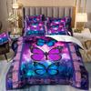 Butterfly Flower 3D Digital Printing Three-Piece Rose Quilt Cover