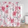 Watercolor Flower Pattern Shower Curtains Colorful Flowers Butterfly Greenery Plants Nature Home Decor For Bathroom Bath Curtain