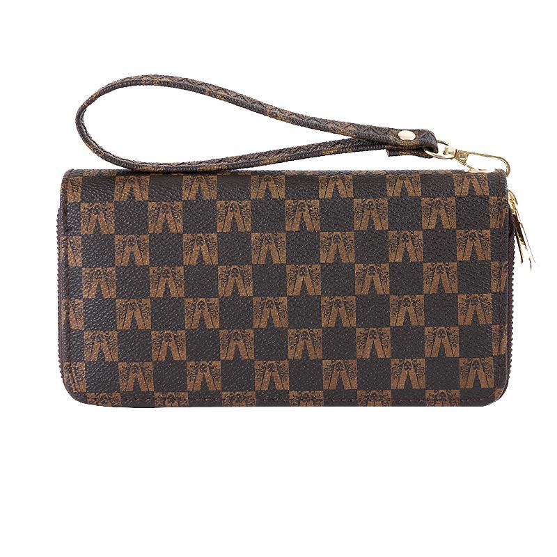 Women's Large Capacity Plaid Double Zipper Clutch with Multi-Card Slots (2025 Design)