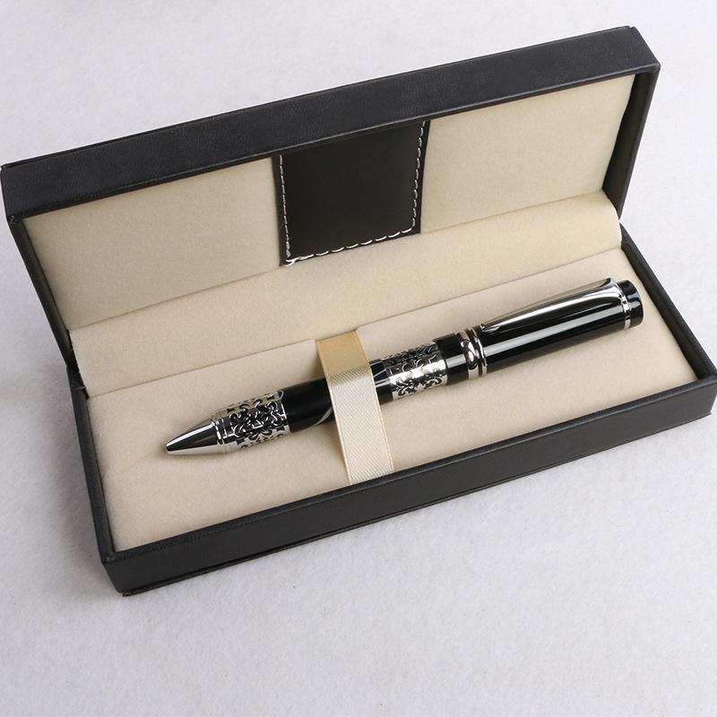 Chinese Enterprises Supply Iridium Nib Acrylic Metal Gifts Pen Leather Gift Box Set Business Signature Pen Ballpoint Pen