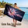 Atletico Madrid FC Design Beach Towel Custom Text Large Towel for Beach Vacation