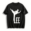 Bruce Lee Classic Kick Pose Print Casual Short Sleeve T-Shirt Pure Cotton T-shirt