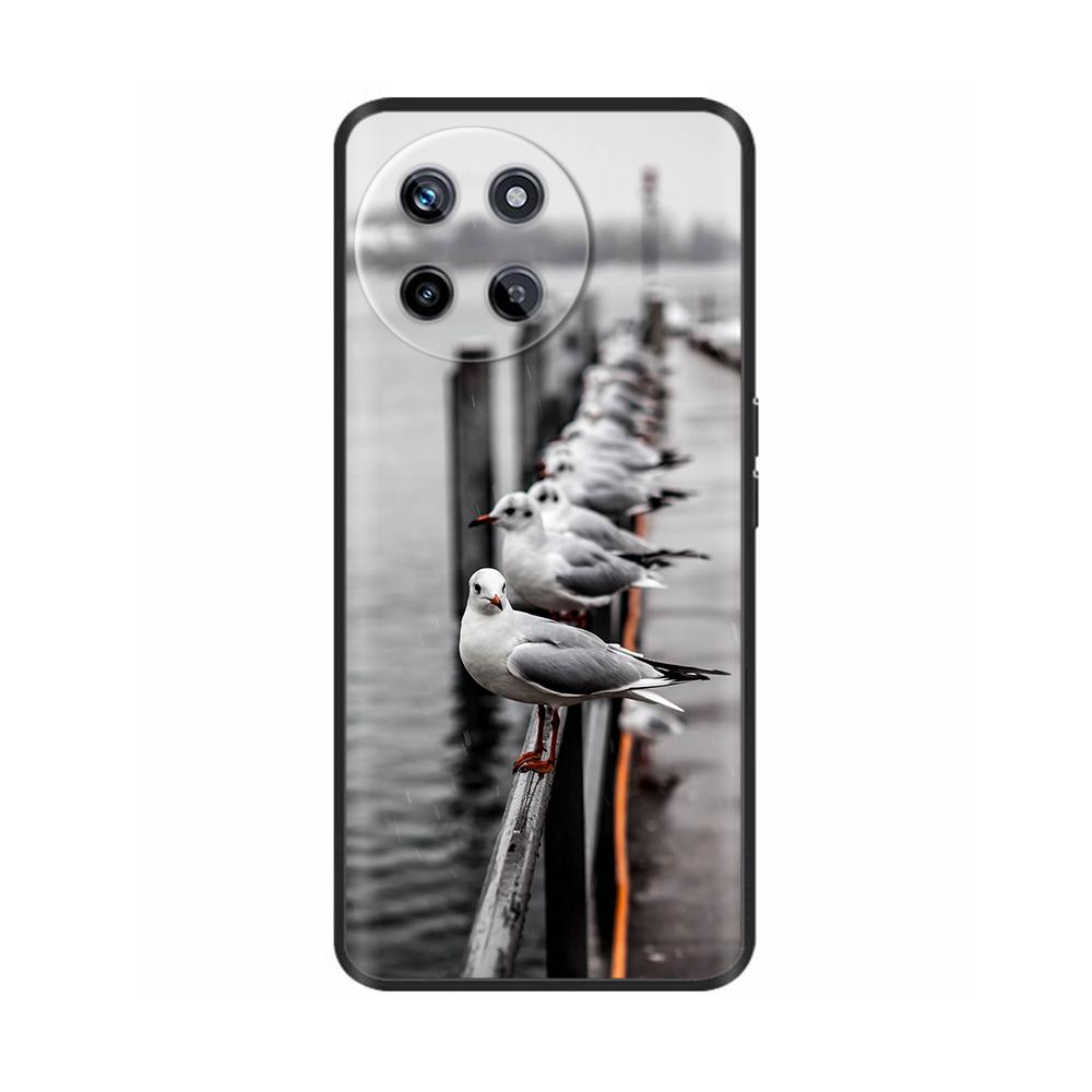 Für Realme 11 4G Hülle Silikon Weich Marmor Blume Schwarzer Stoßfänger Fundas Coque Für OPPO Realme 11 4G 6.43" realme11 Bemalte Abdeckungen