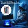 Homaisson Wooden Light Stand Bases 4PCS Colorful LED Lights Display Bases with Control 16 Color Round Lighted Bases Table Lamp Centerpieces for