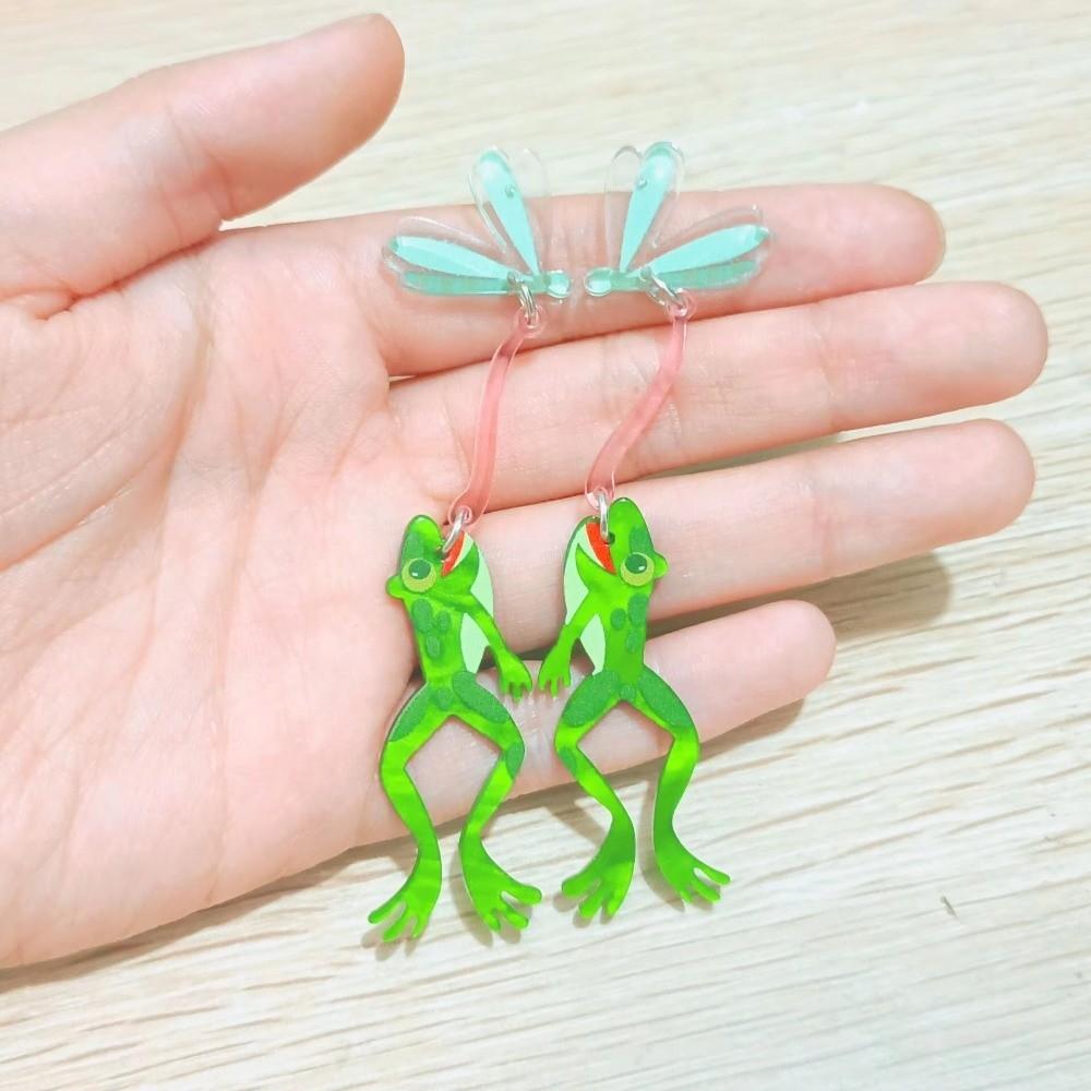 Mosquitoes Frog Acrylic Earrings Personality Long Dangle Earring Gifts