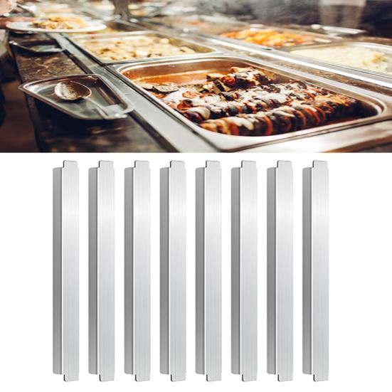 8 Peças 12,6 Polegadas Barra Adaptadora de Aço Inoxidável Divisória Longa Metal Divisória de Alimentos Peças Universais de Haste Adaptadora Sobressalente para Cozinha de Restaurante