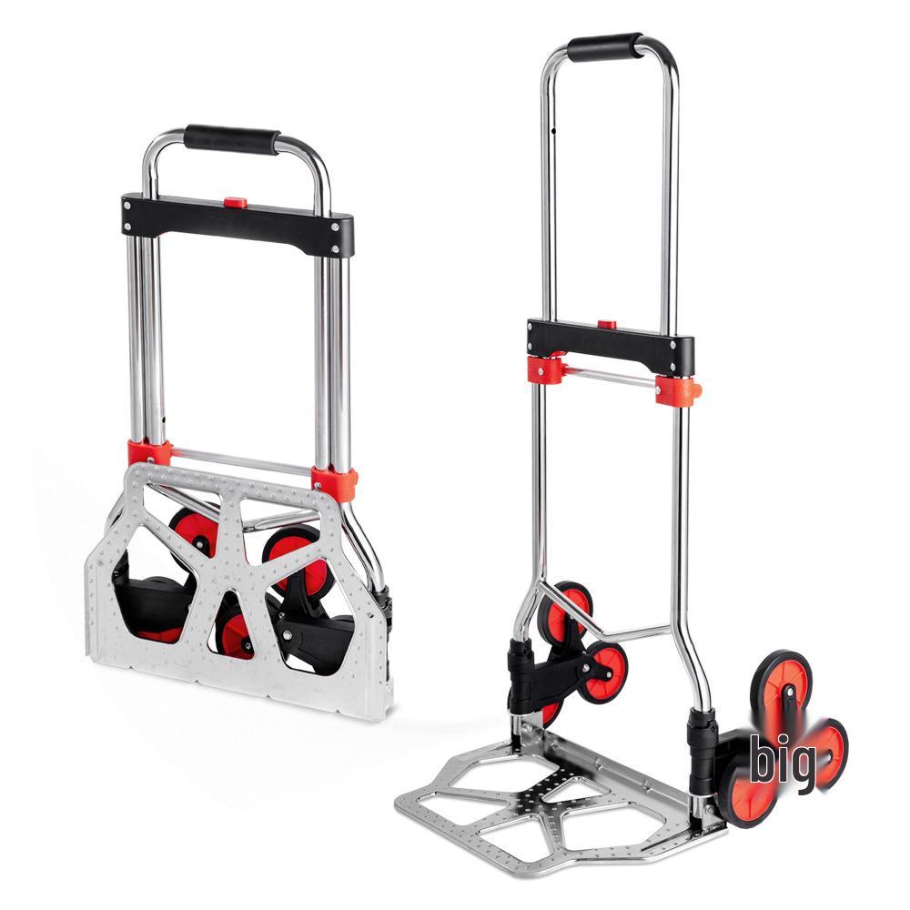 

Portable Galvanized Metal Hand Truck: Stair Climbing Cart for Luggage, Shopping, and Vegetables