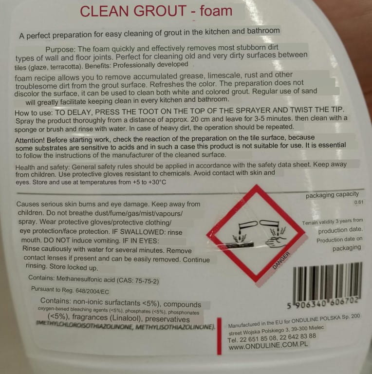 Feda Expert 06 L Grout Cleaning and Washing Foam