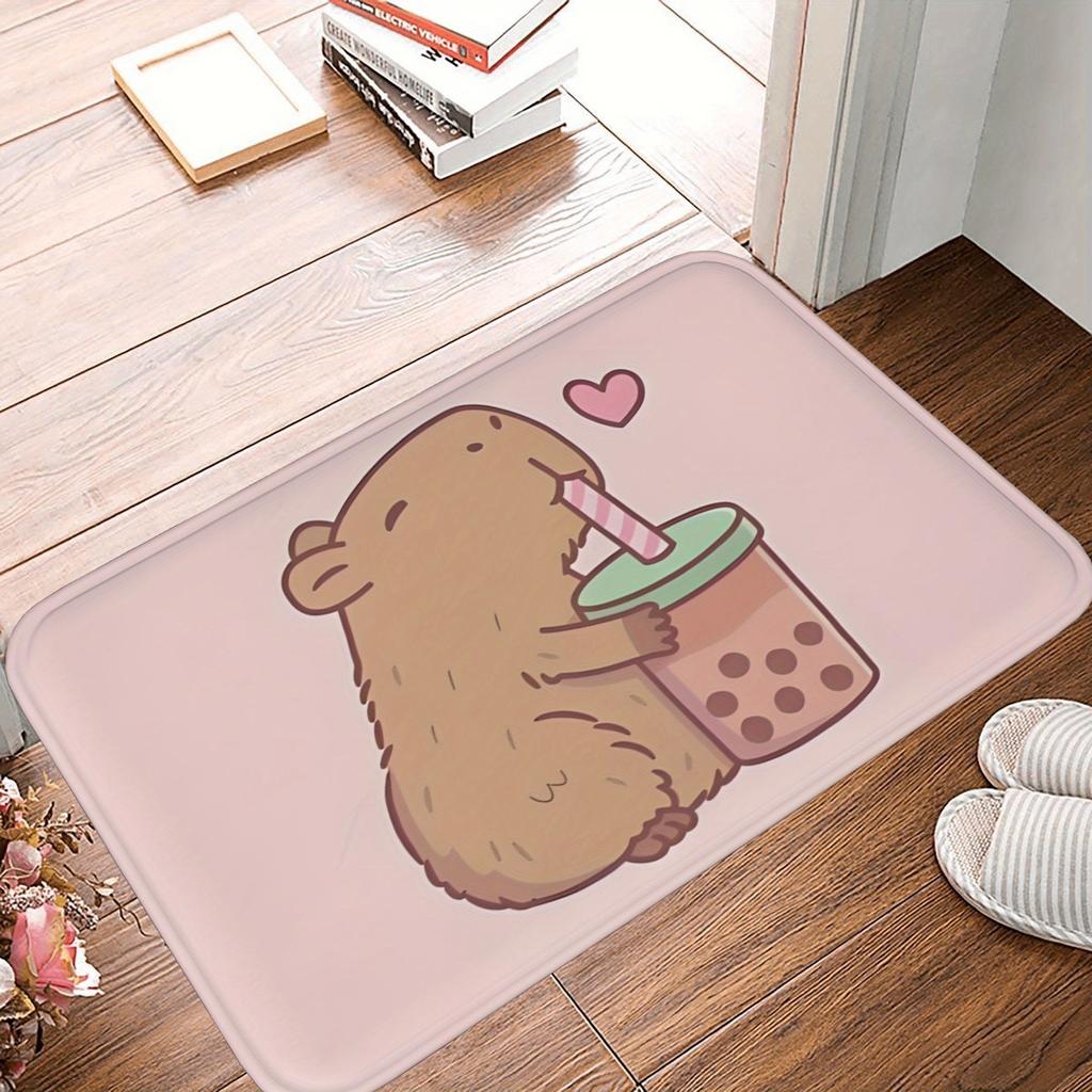 1PC Dew-Kissed Rose Kitchen Rug Non-Slip Door Mat Pop Design Bathroom Rug Bath Mat Carpet for Home Sink Laundry Ecoreeree