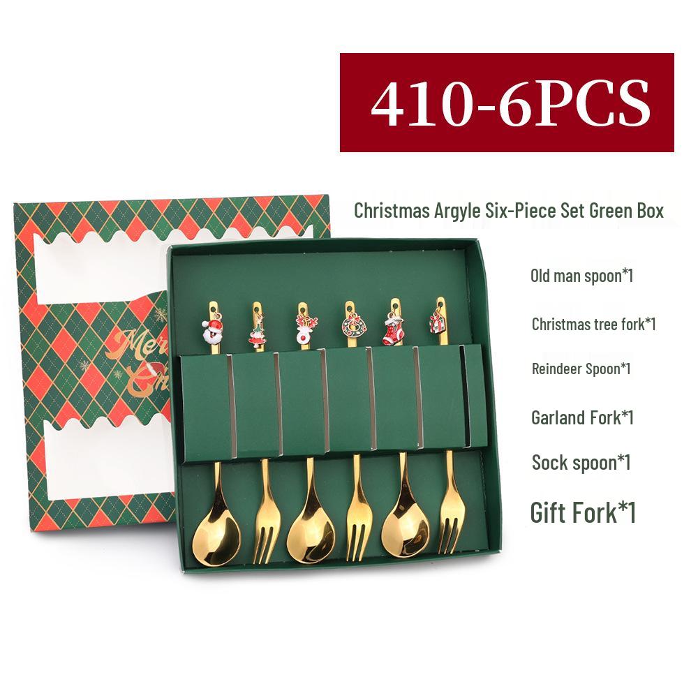 J Creative Christmas Reindeer Spoon & Fork Set - Cute Dessert & Coffee Stirring Gift