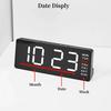 Digital LED Alarm Clock Date TEMP Brightness Adjustment Electronic Clock Kids Bedside Mute Snooze Clock 12/24H USB Powered