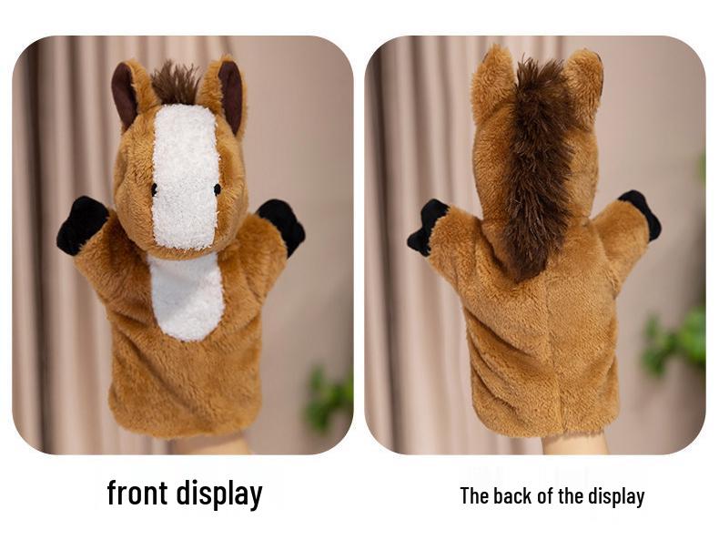Cartoon Pony Hand Puppet Plush Toy - Interactive Parent-Child Cloth Doll