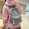 Women's Corduroy Backpack Large Capacity Bow Student Schoolbag