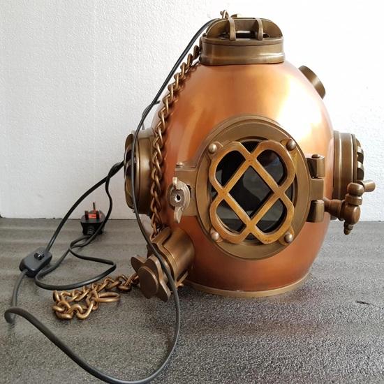 45.72 cm Scuba Diving Helmet Hanging Lamp Copper Plated Hanging Lamp Light Gift