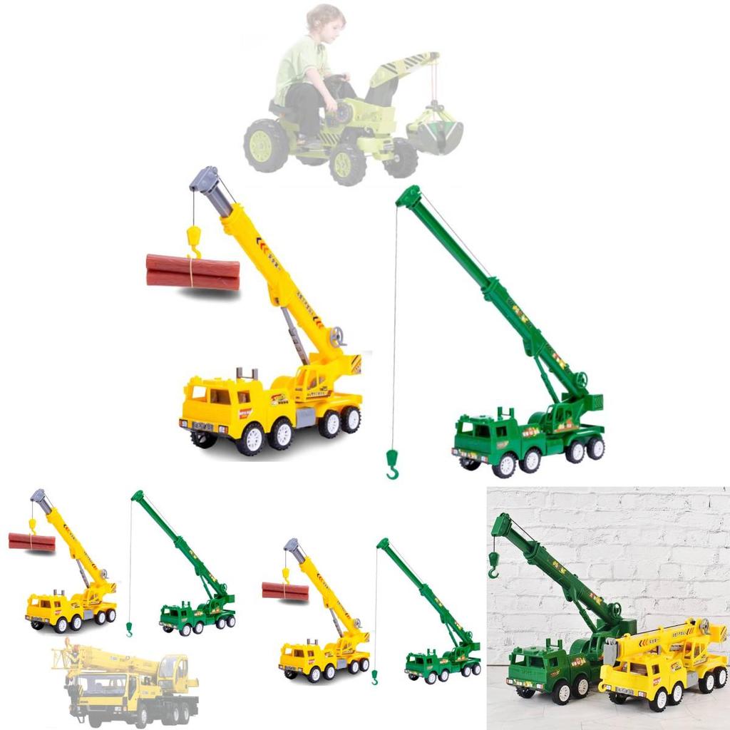 Large Yellow Toy Crane Plastic Construction Vehicle Model For Boys Inertia Driven Ideal For Emotional, Visual, And Intellectual Development Great For