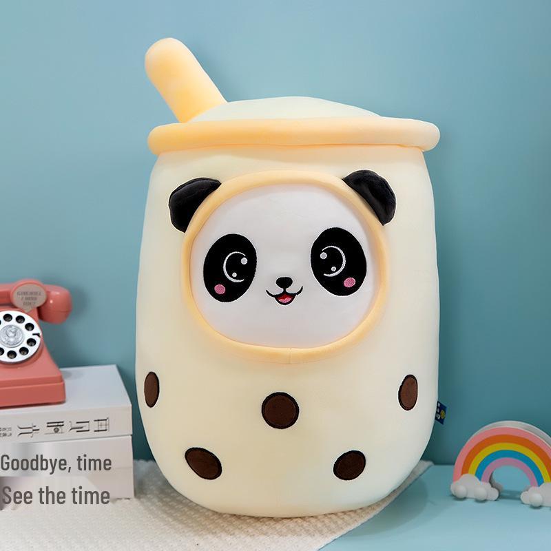 Plush Pearl Milk Tea Cup Hug Pillow Doll