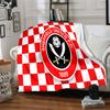 Sheffield Team Crest Flannel Blanket, Soft Polyester, Modern Design, All-Season for Camping, Travel, Gifts for holidays or birthdays