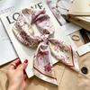 Simple temperament Spring and summer female imitation silk scarf versatile Korean version casual small square scarf neck protection decorative scarf
