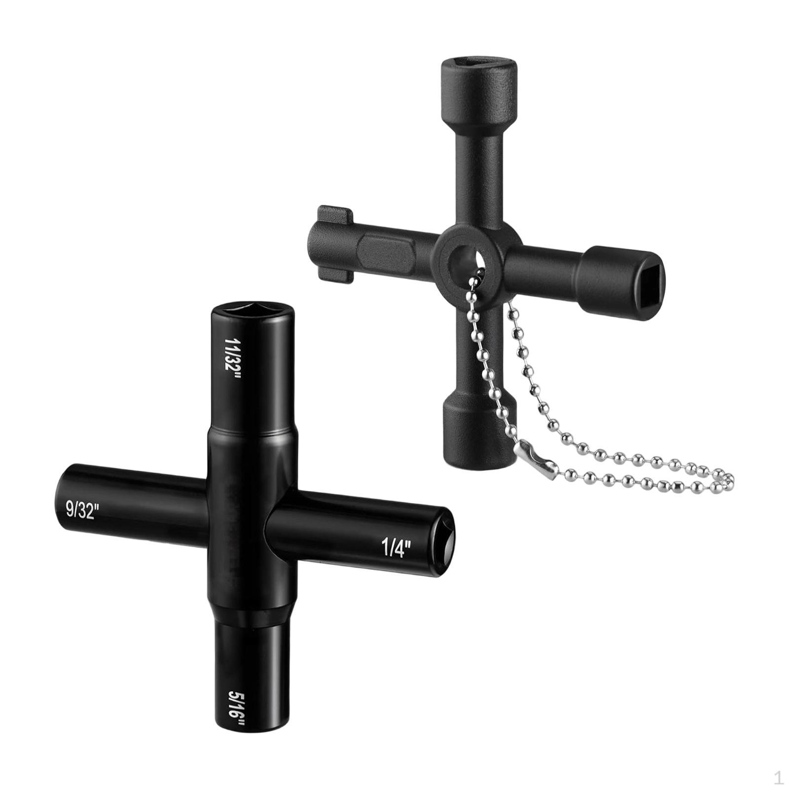 

4 Way Sillcock Key Set Shut Off Tool Repair Multifunctional Utility for Electric Cabinet