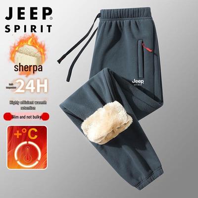 JEEP SPIRIT Men's Thermal Lamb Wool Sweatpants