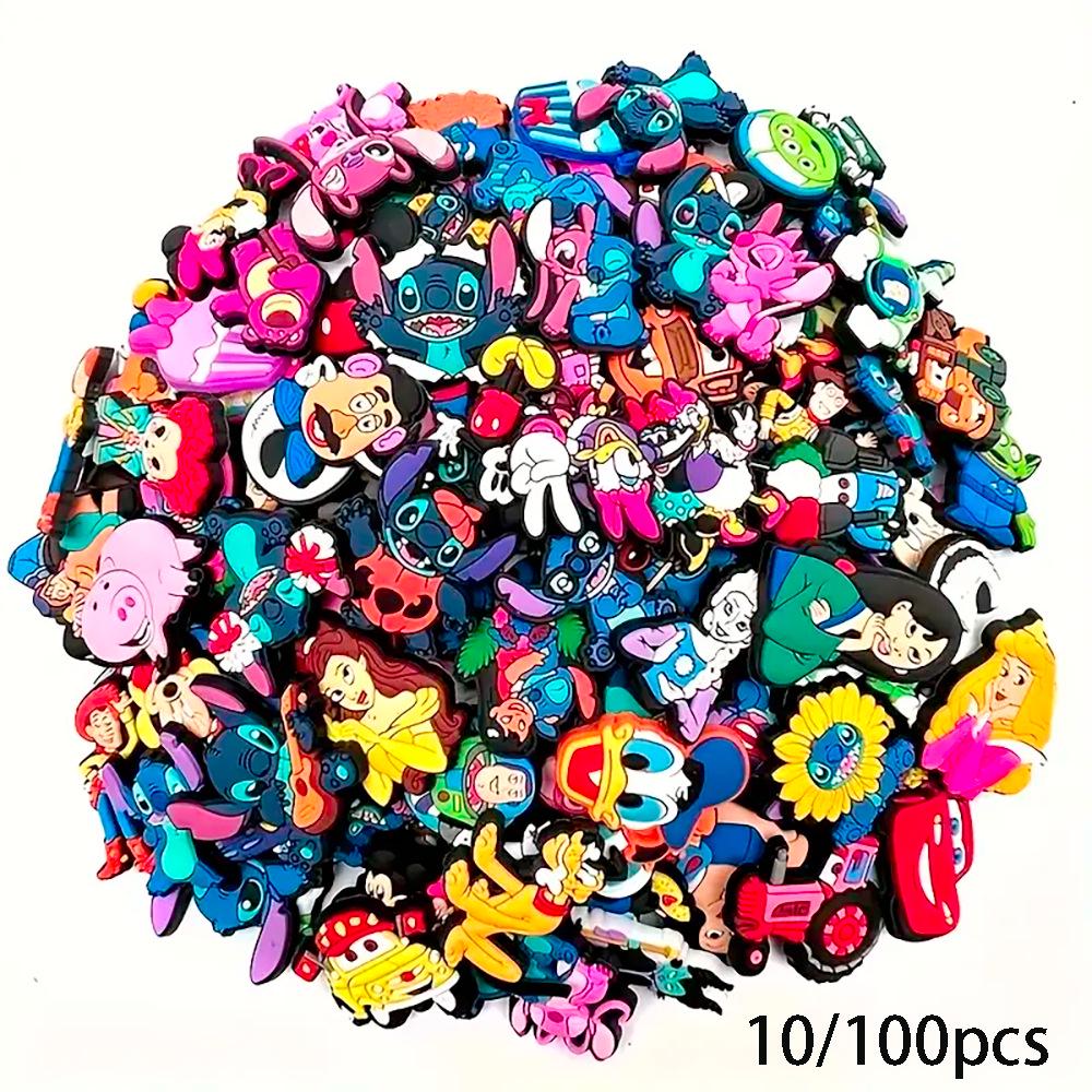 Set of 10/20/30/50/100 Assorted Non-Repeating Clog Shoe Flower PVC Rubber Decorations