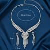 Middle Eastern Bridal Necklace Jewelry Women'S Suit Full Diamond Tassel Necklace Earrings 2-Piece Set Women'S Wedding Banquet Accessories